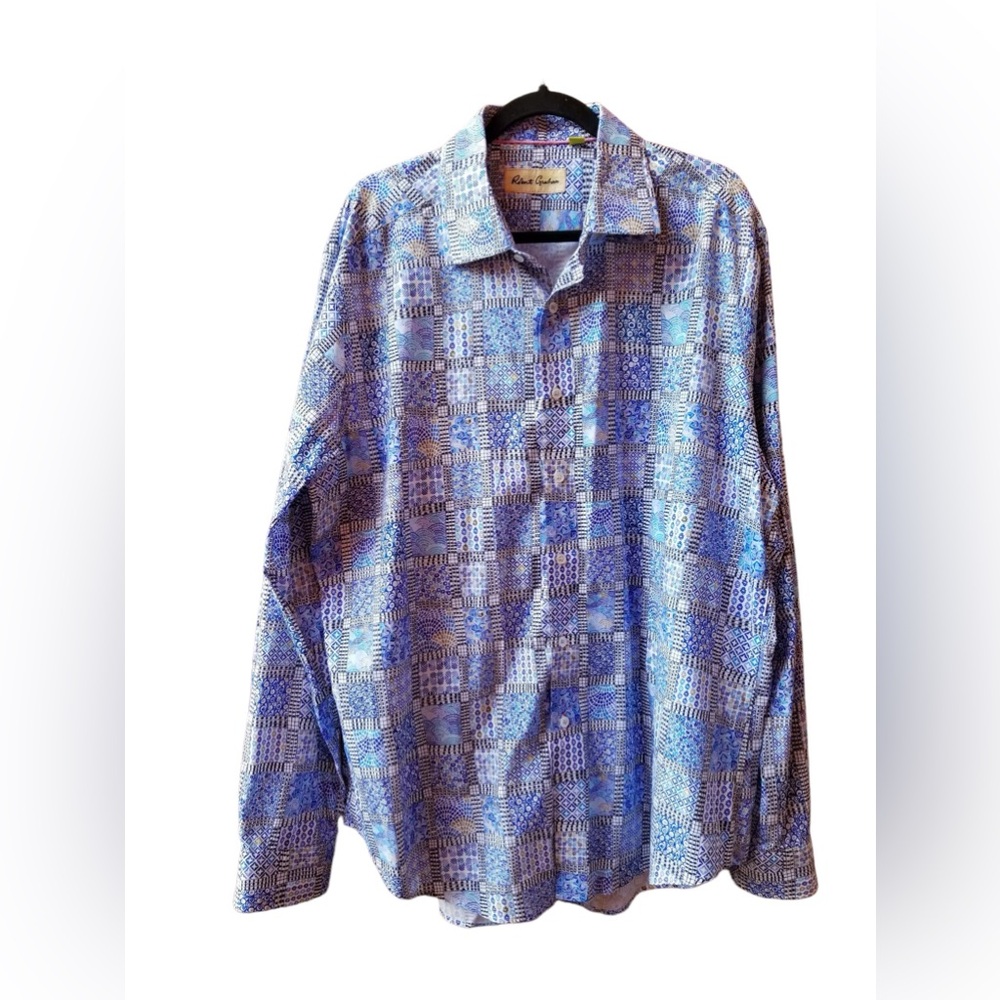 Robert Graham Long Button Shirt Long Sleeve Men 2XL